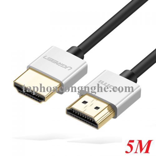 Ugreen 50304 5M màu Bạc Cáp tín hiệu HDMI chuẩn 2.0 sợi siêu nhỏ cao cấp HD117 30050304